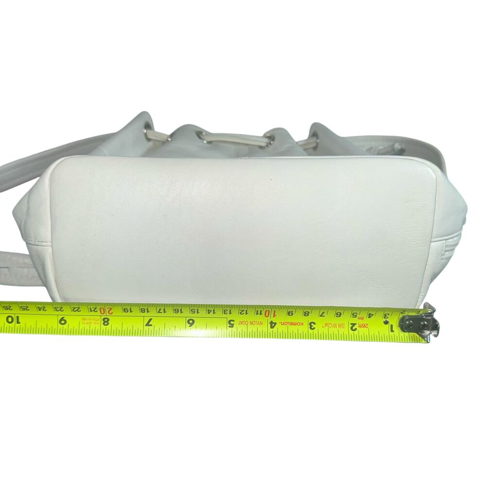 Tignanello White Leather Drawstring Crossbody Bag - image 10